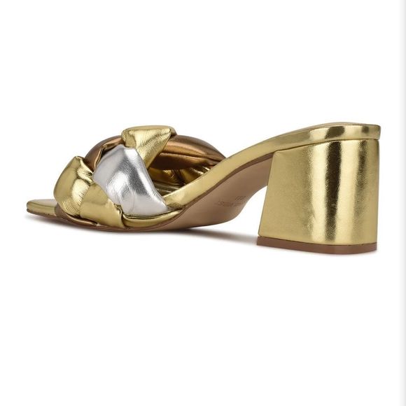 Nine West Gotit Block Heel Slide Sandals - Picture 2 of 4